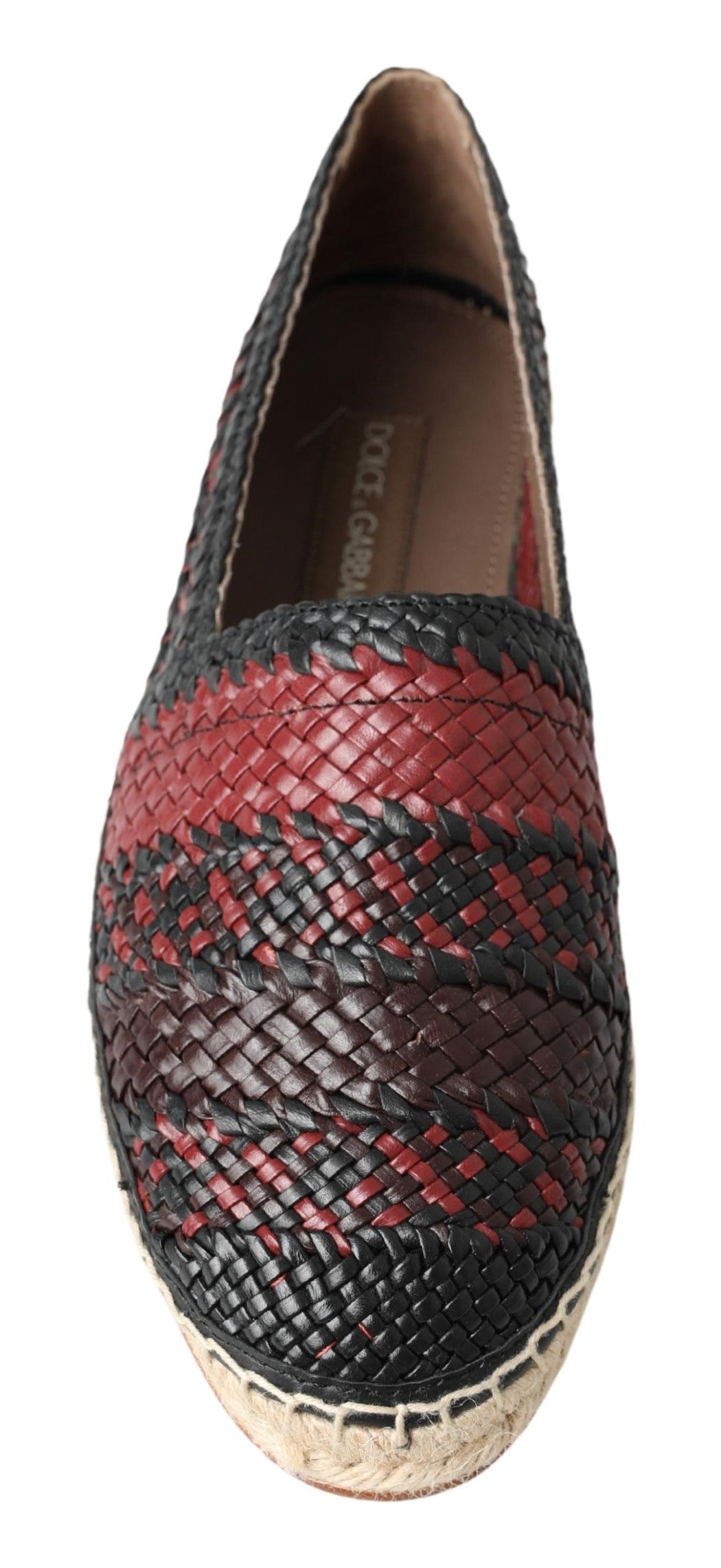 Chaussures espadrilles Dolce & Gabbana en cuir de buffle noir bordeaux
