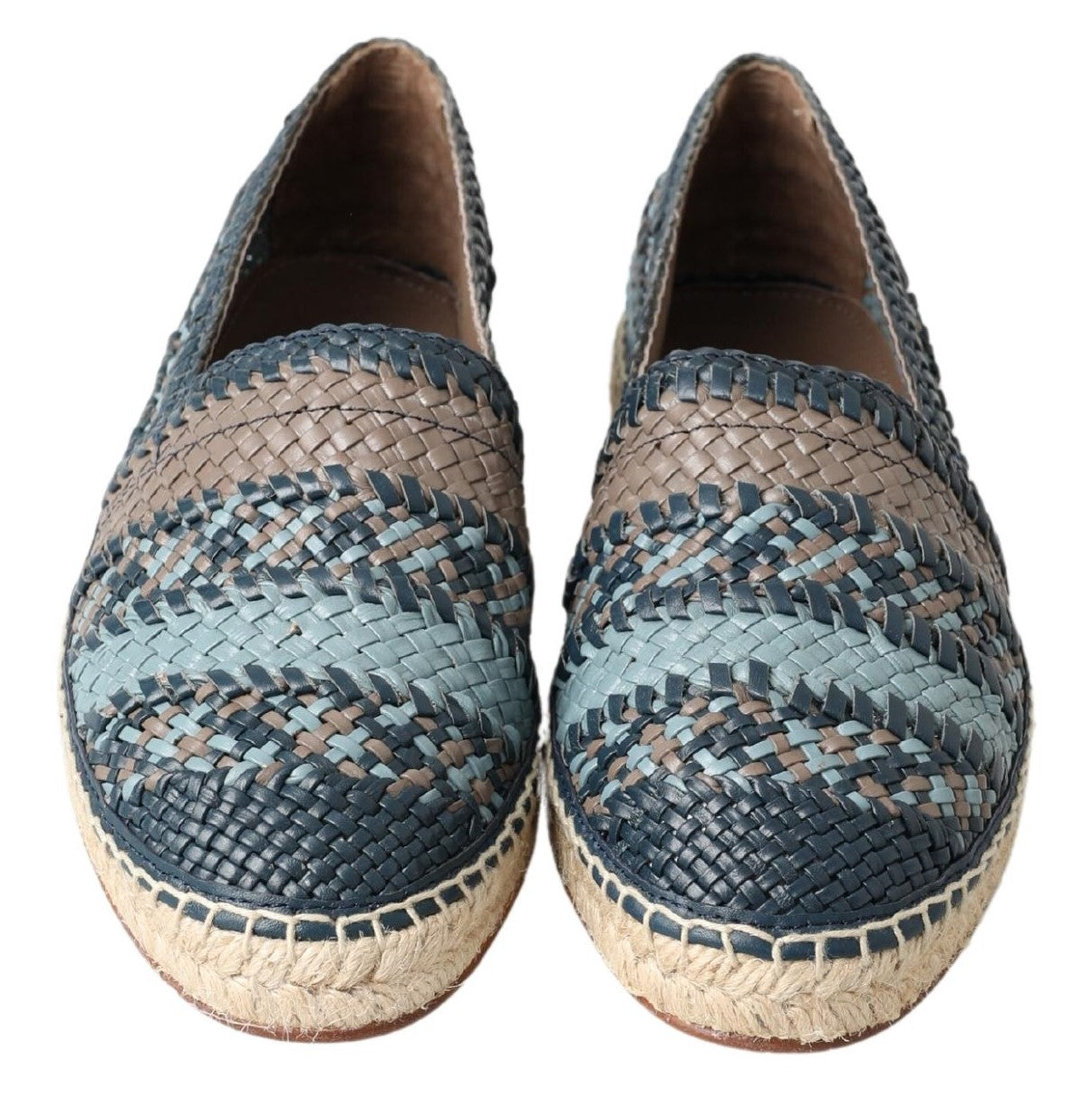 Chaussures Espadrilles Dolce & Gabbana en Cuir de Buffle Bleu-Gris