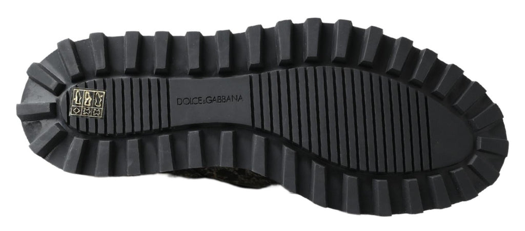 Chaussures en cuir verni Dolce & Gabbana noir et blanc Derby