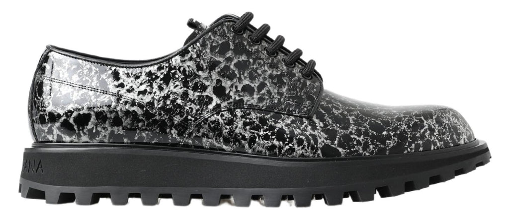 Chaussures en cuir verni Dolce & Gabbana noir et blanc Derby
