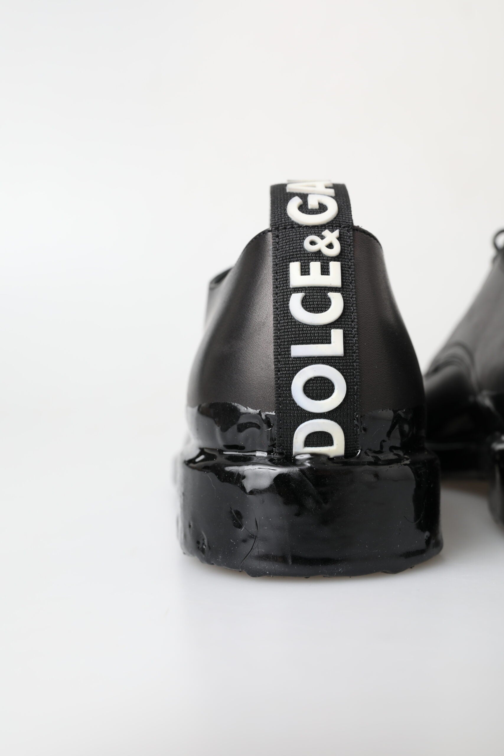 Dolce &amp; Gabbana – Schwarze Derby-Abendschuhe aus Leder
