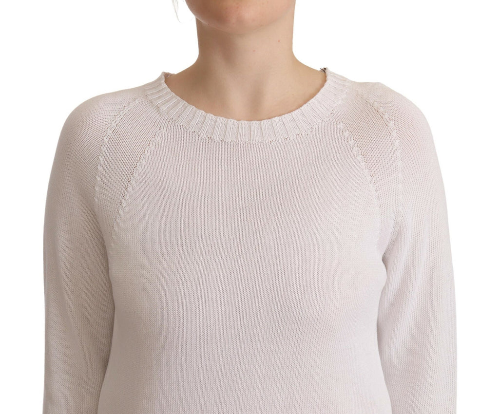 Pull col rond à manches longues Alpha Studio blanc