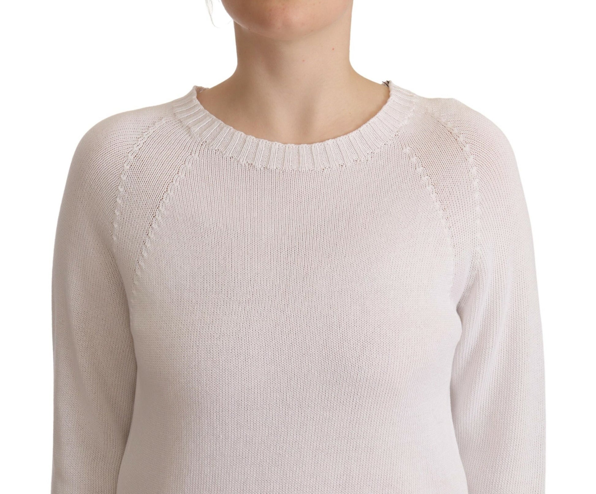 Pull col rond à manches longues Alpha Studio blanc