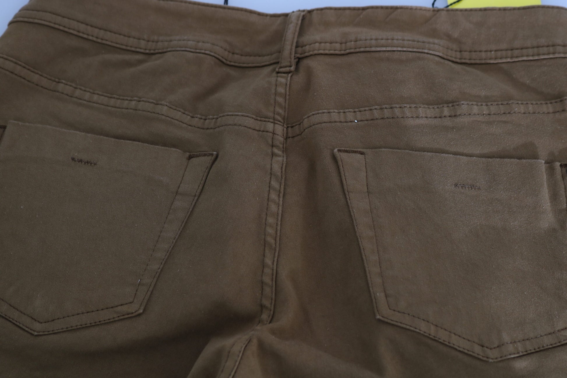 PLEIN SUD Jean slim moulant taille mi-basse en coton marron