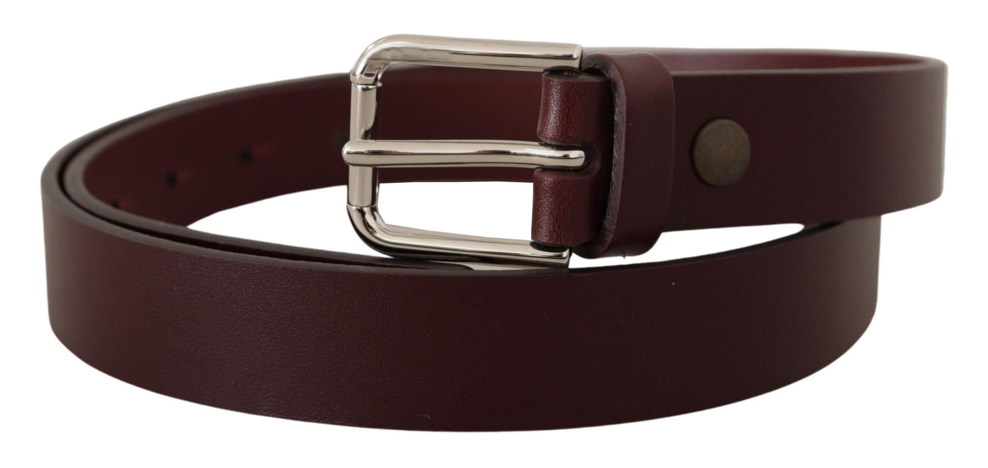 Ceinture Dolce & Gabbana en Cuir de Veau Marron Boucle en Métal Argenté