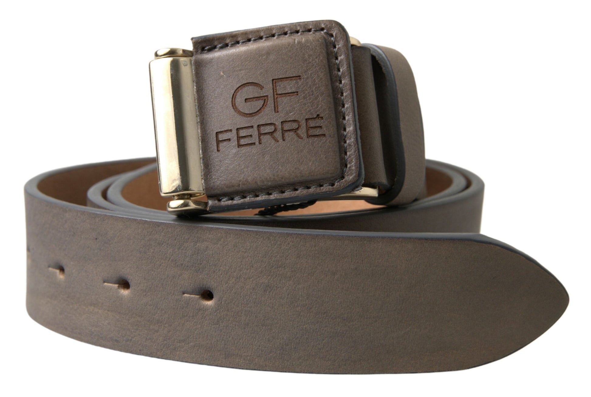 Ceinture de taille GF Ferre en cuir marron avec boucle logo