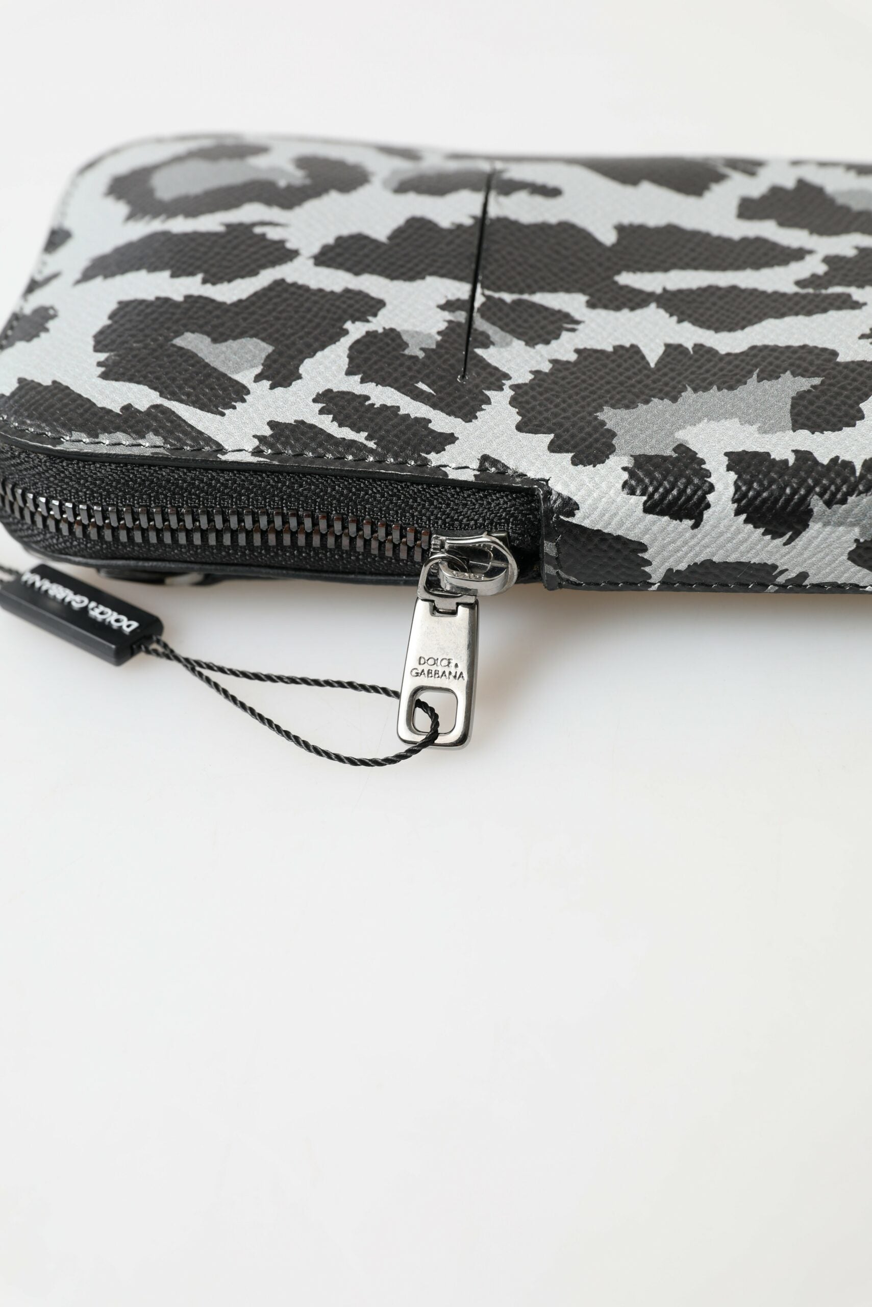 Sac à bandoulière Dolce & Gabbana en cuir léopard gris pour homme