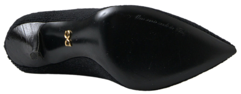 Bottes femme mi-mollet à talon aiguille noires Dolce & Gabbana