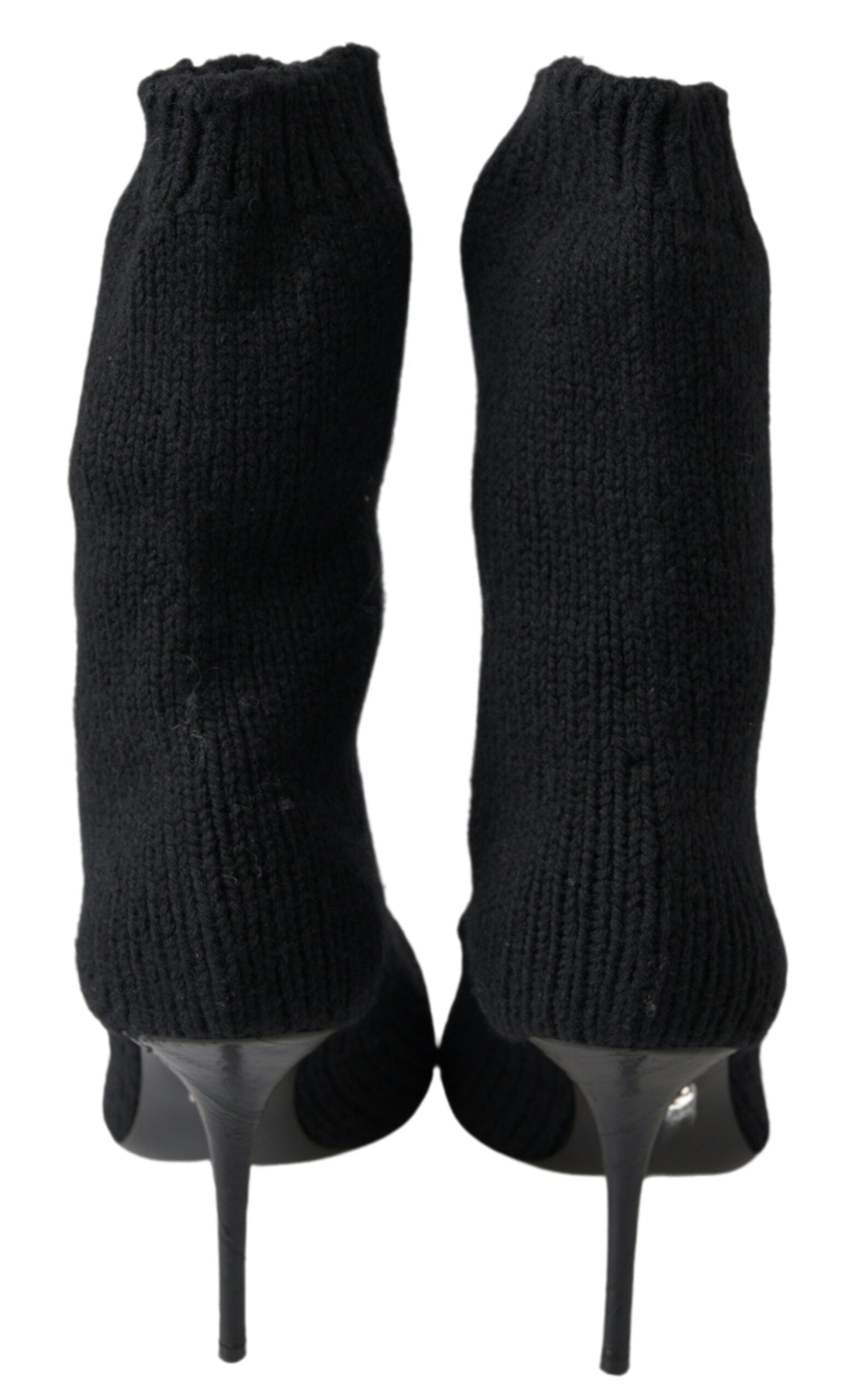 Bottes femme mi-mollet à talon aiguille noires Dolce & Gabbana