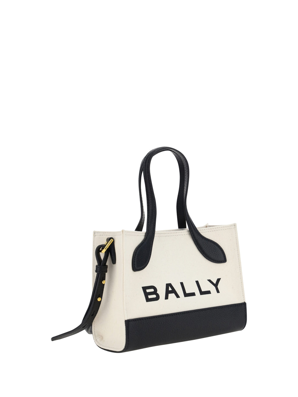 Mini sac à main Bally en cuir blanc et noir