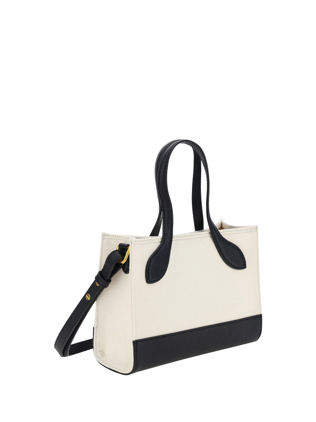 Mini sac à main Bally en cuir blanc et noir
