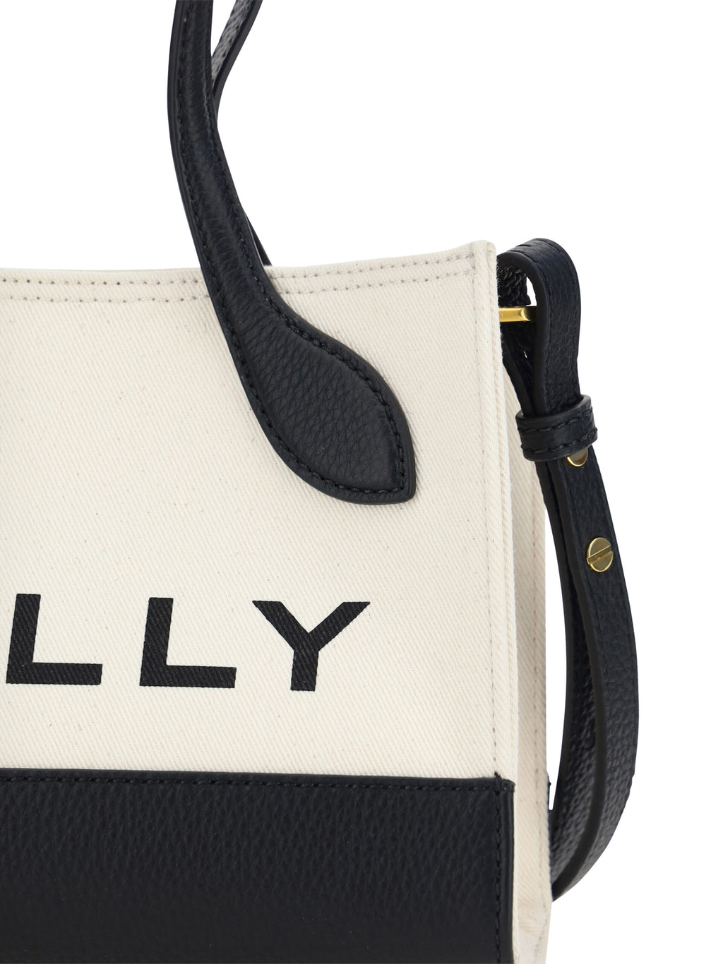 Mini sac à main Bally en cuir blanc et noir