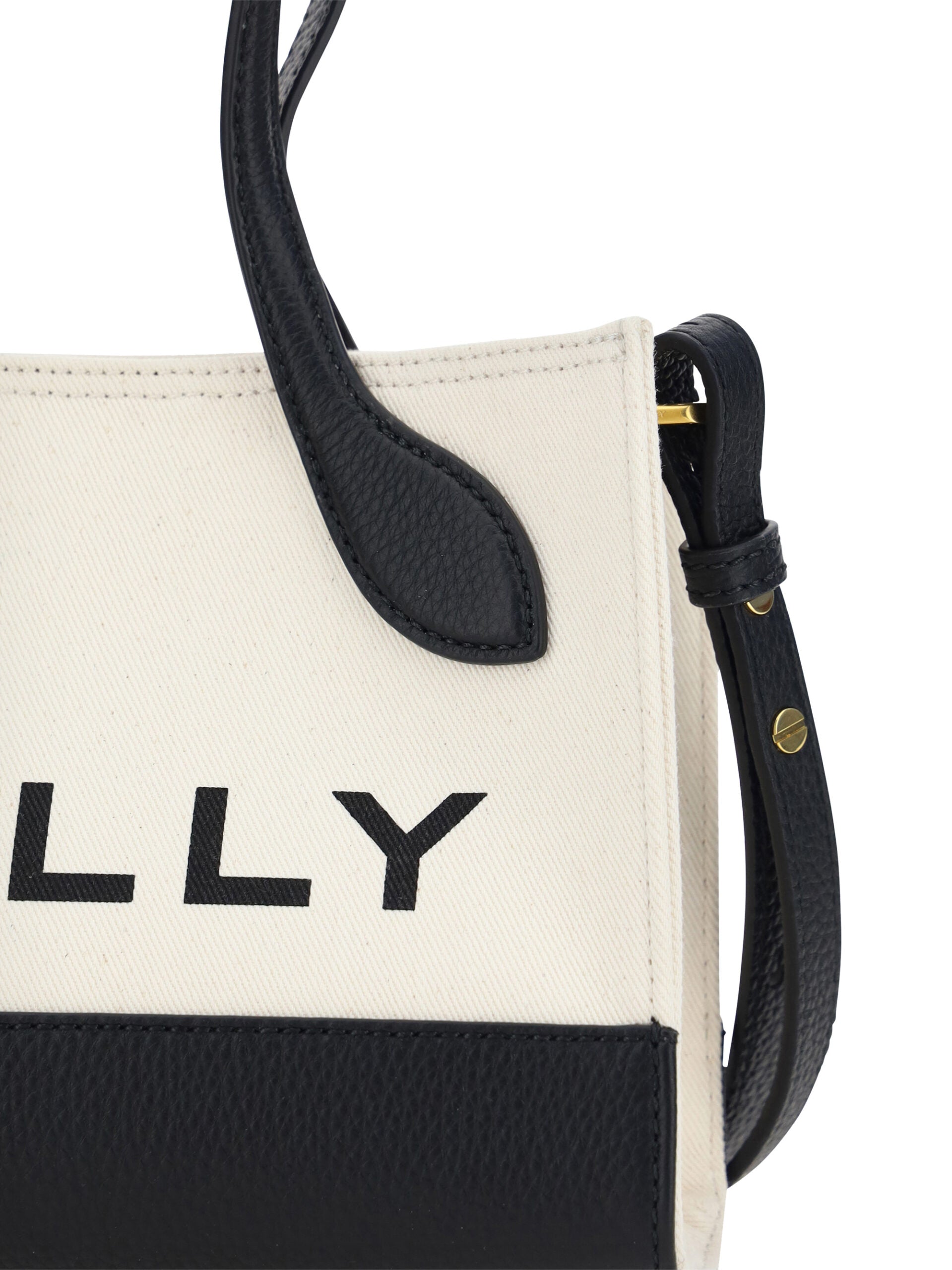 Mini sac à main Bally en cuir blanc et noir
