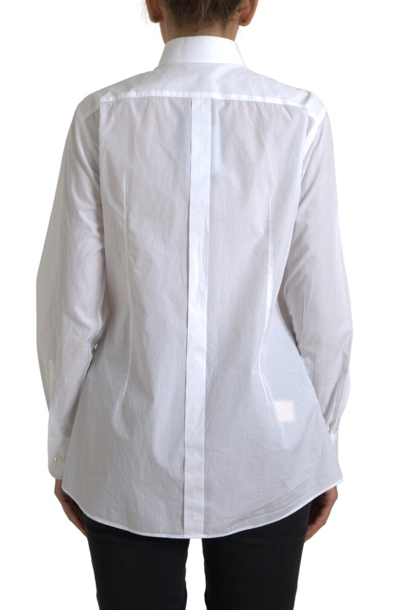 Chemise Dolce & Gabbana en coton à col et manches longues blanche