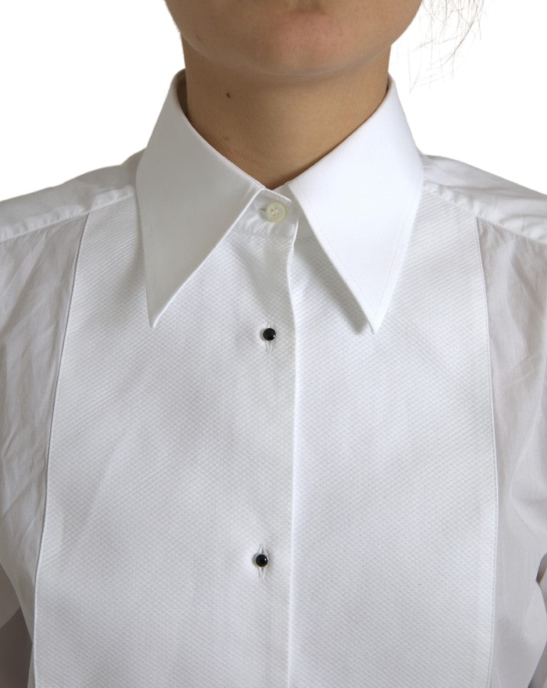 Chemise Dolce & Gabbana en coton à col et manches longues blanche