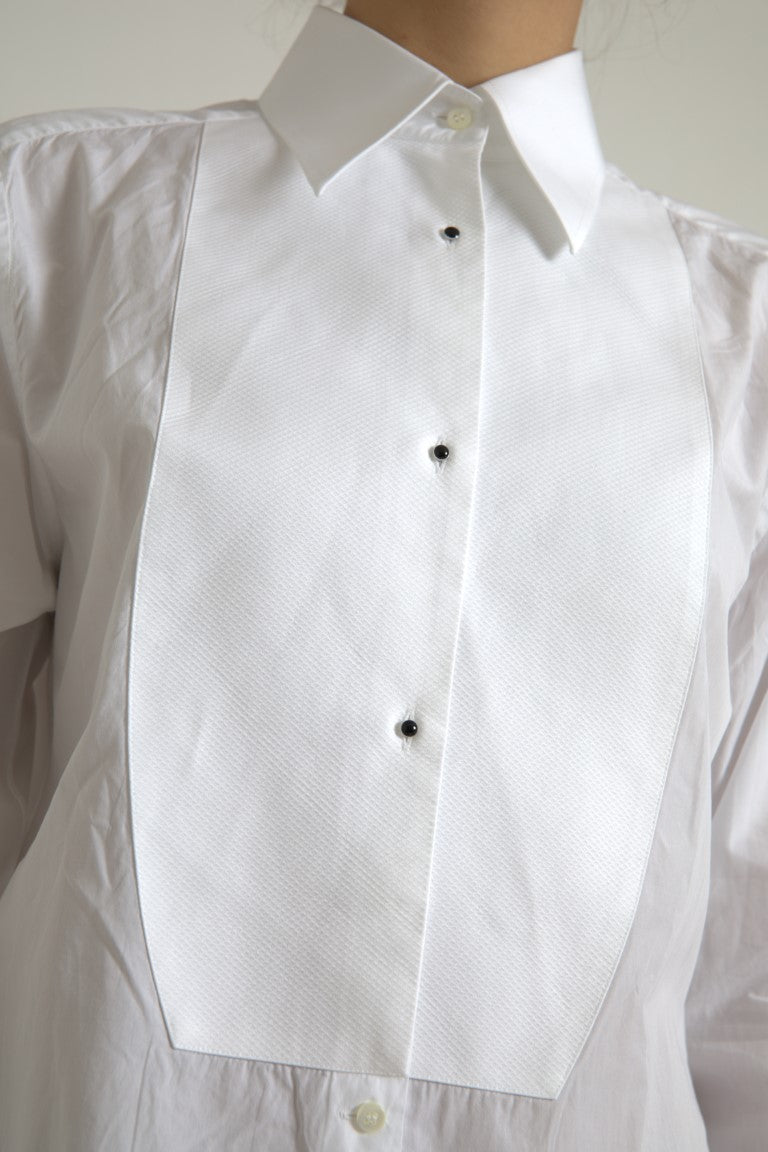 Chemise Dolce & Gabbana en coton à col et manches longues blanche