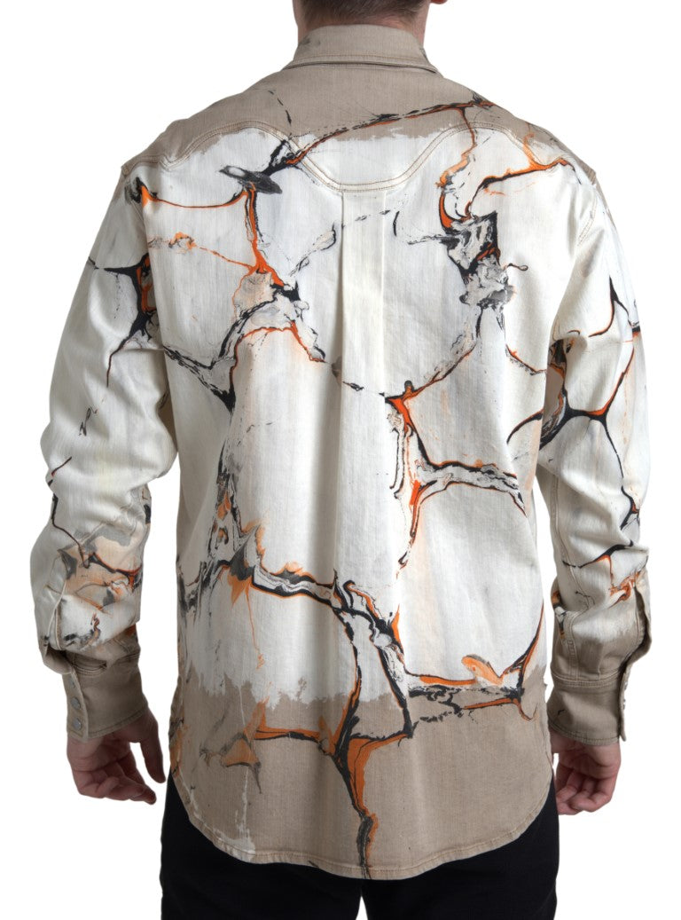Chemise en jean à col en coton multicolore Dolce & Gabbana