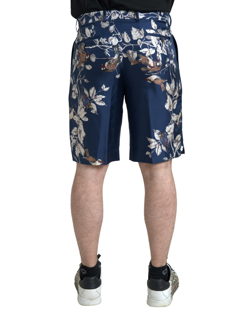 Short Dolce & Gabbana en soie imprimé floral bleu pour homme