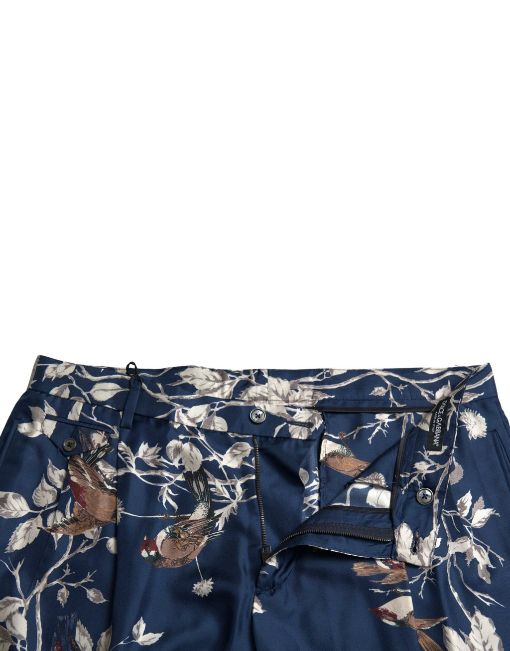 Short Dolce & Gabbana en soie imprimé floral bleu pour homme