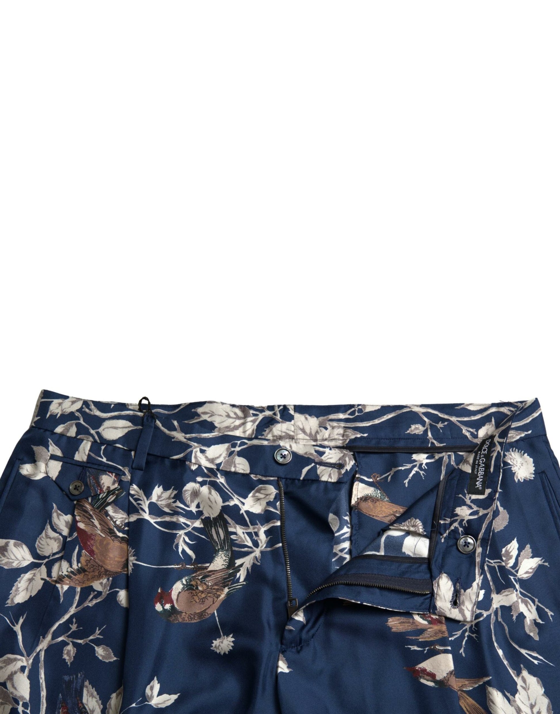 Short Dolce & Gabbana en soie imprimé floral bleu pour homme