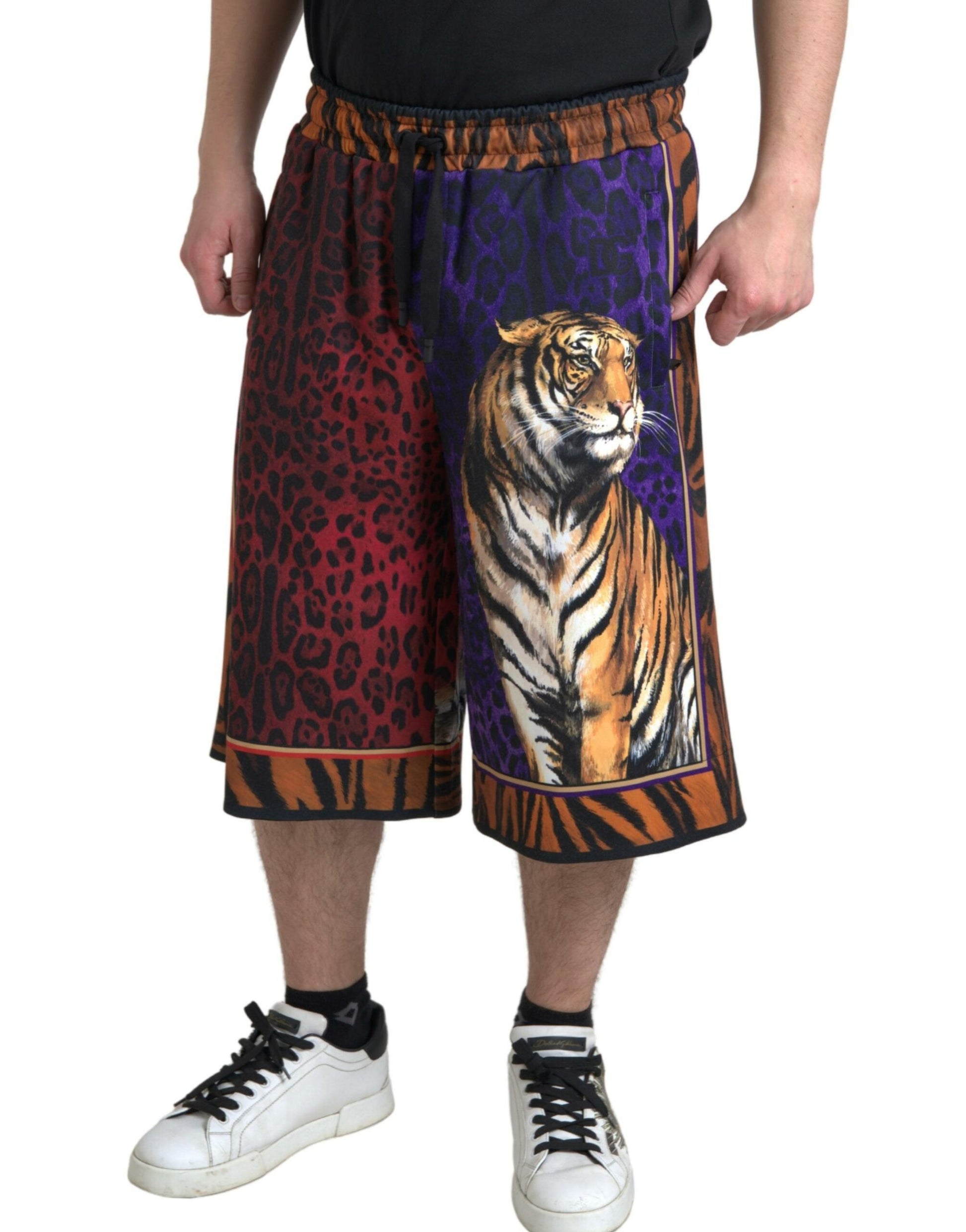 Short Bermudas Homme Dolce & Gabbana Imprimé Tigre Multicolore