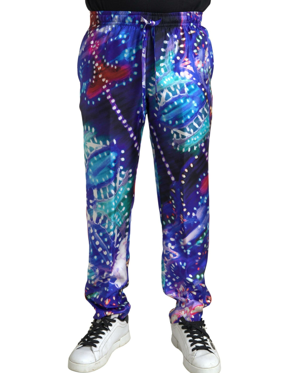 Pantalon en Soie Imprimée Multicolore pour Homme Dolce & Gabbana