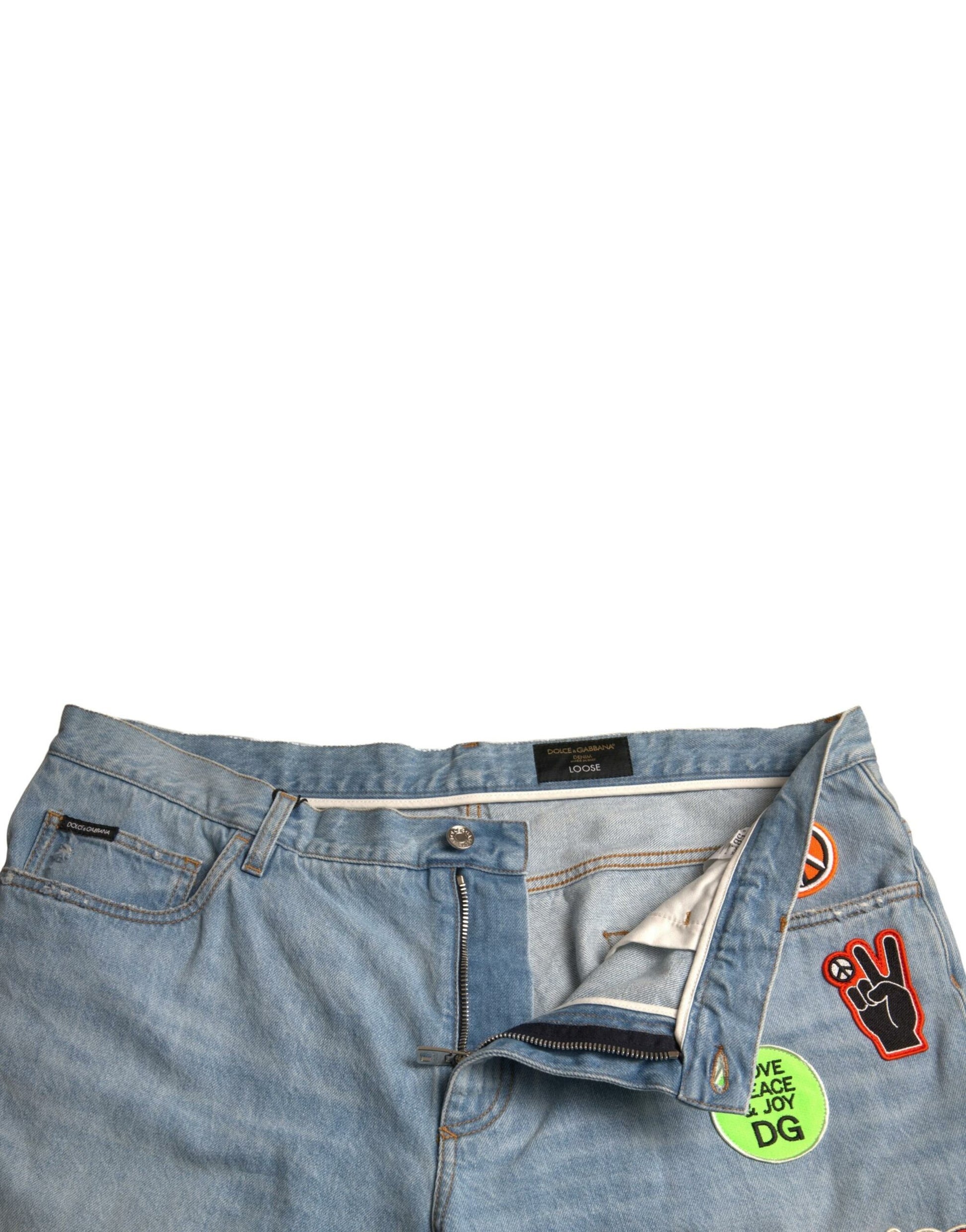 Shorts Bermudas en jean de coton bleu clair Dolce & Gabbana pour hommes