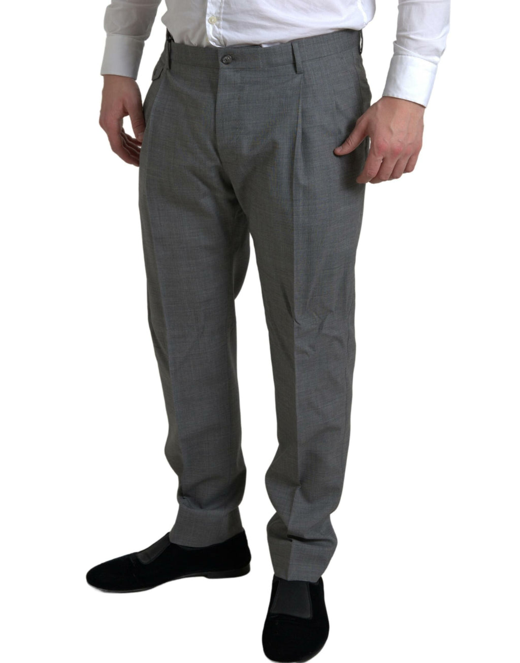 Pantalon de costume skinny pour homme Dolce & Gabbana en laine grise