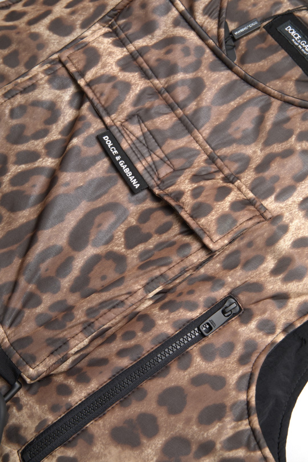 Haut sans manches de sport Dolce & Gabbana en soie léopard marron