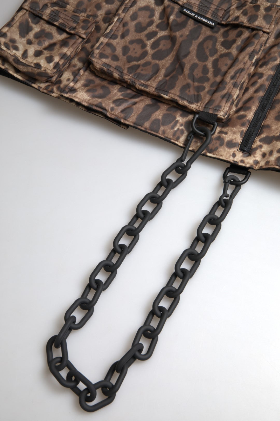 Haut sans manches de sport Dolce & Gabbana en soie léopard marron