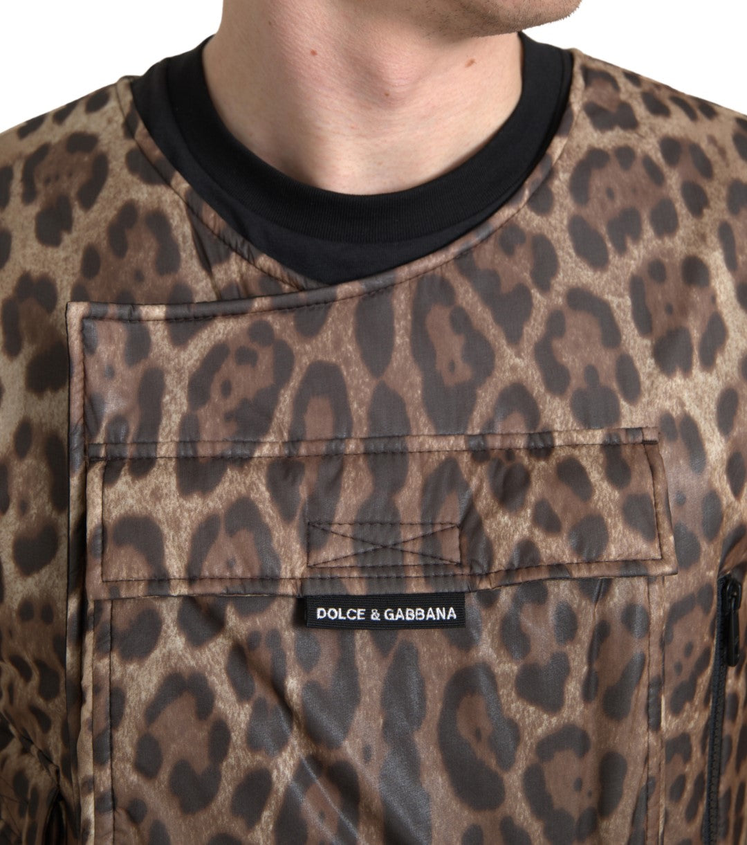 Haut sans manches de sport Dolce & Gabbana en soie léopard marron
