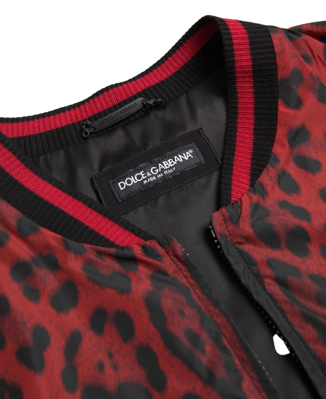 Dolce & Gabbana Blouson Court Bomber Léopard Rouge