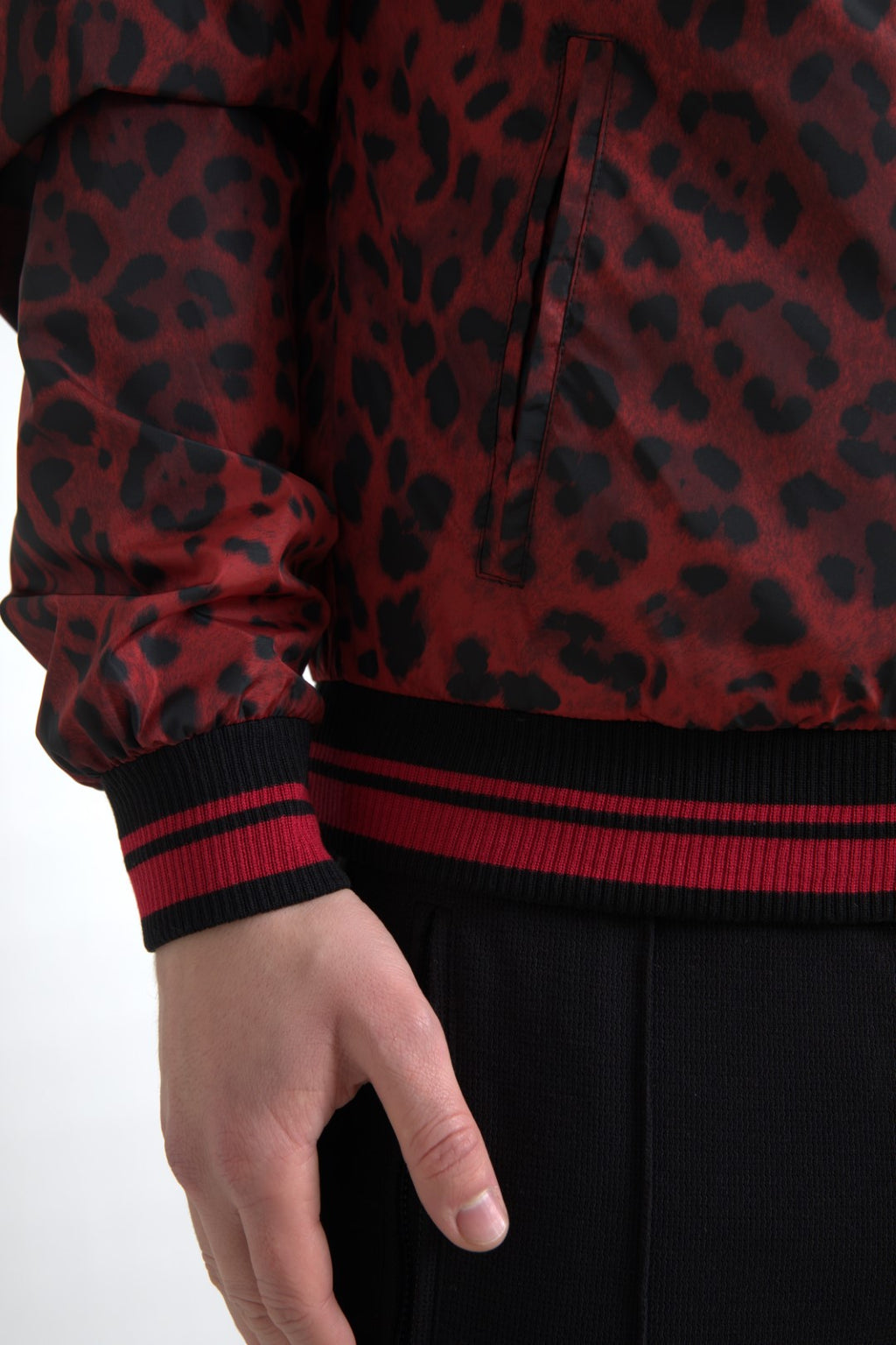 Dolce & Gabbana Blouson Court Bomber Léopard Rouge