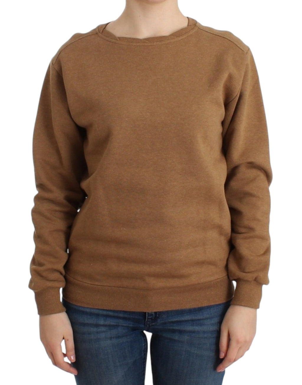 Pull en coton marron à col rond John Galliano