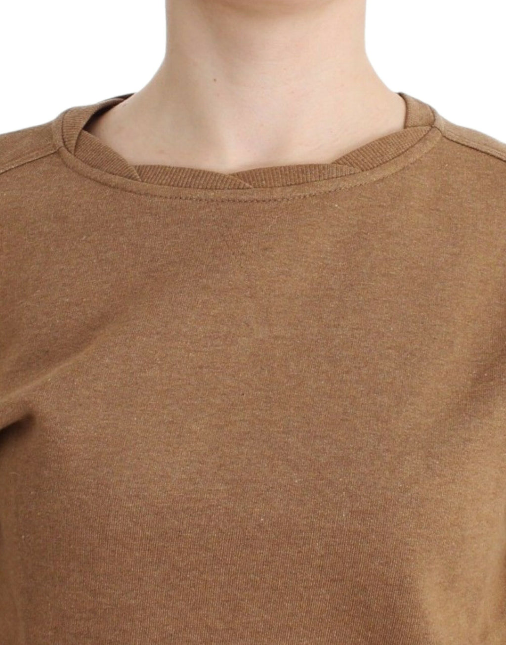 Pull en coton marron à col rond John Galliano