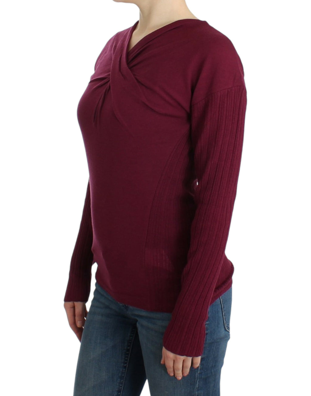 Pull en laine tricoté violet Cavalli