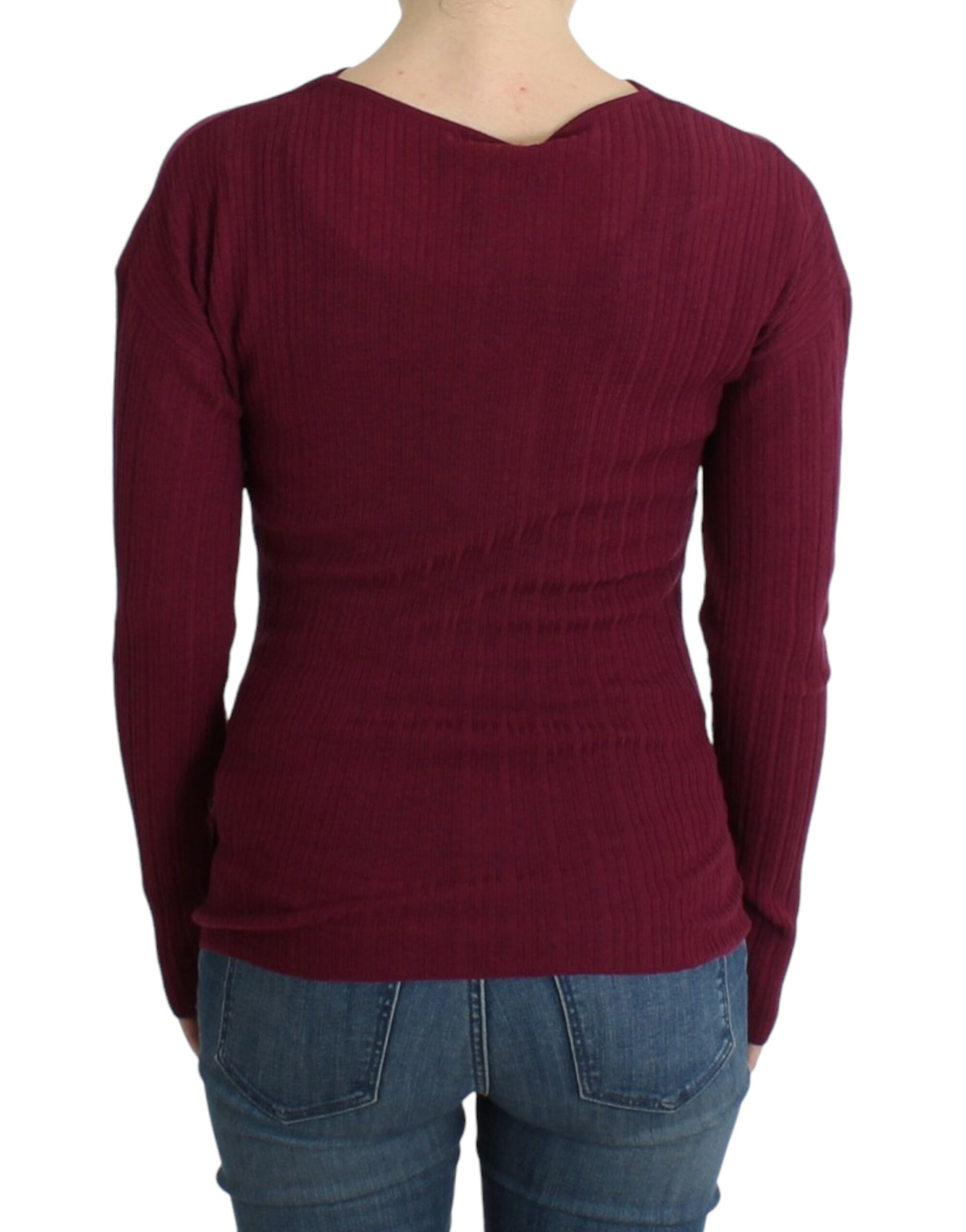 Pull en laine tricoté violet Cavalli