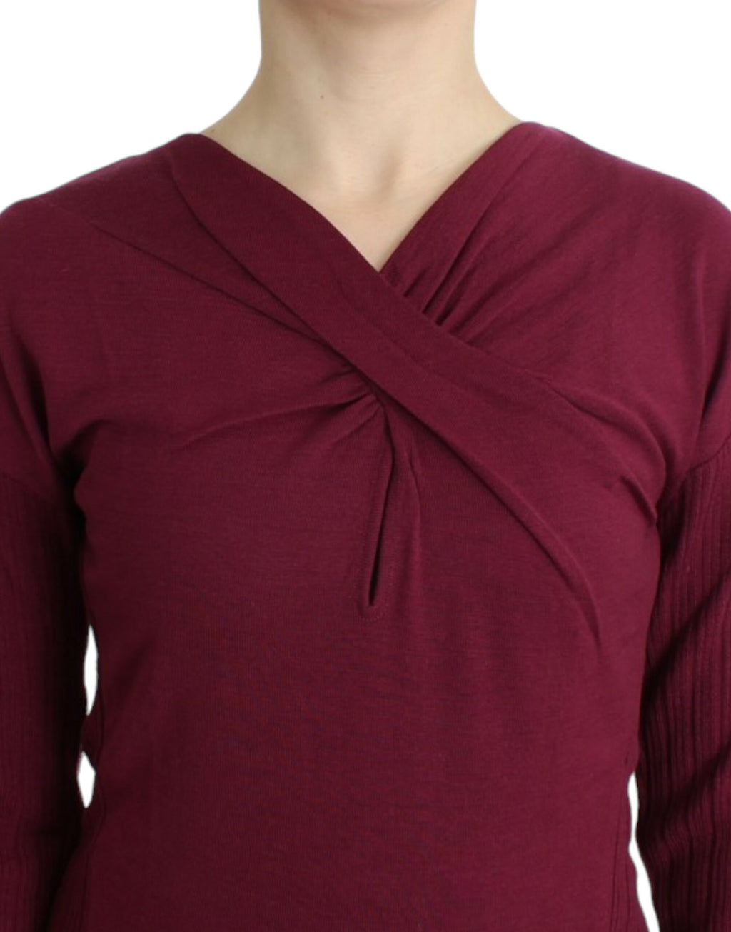Pull en laine tricoté violet Cavalli