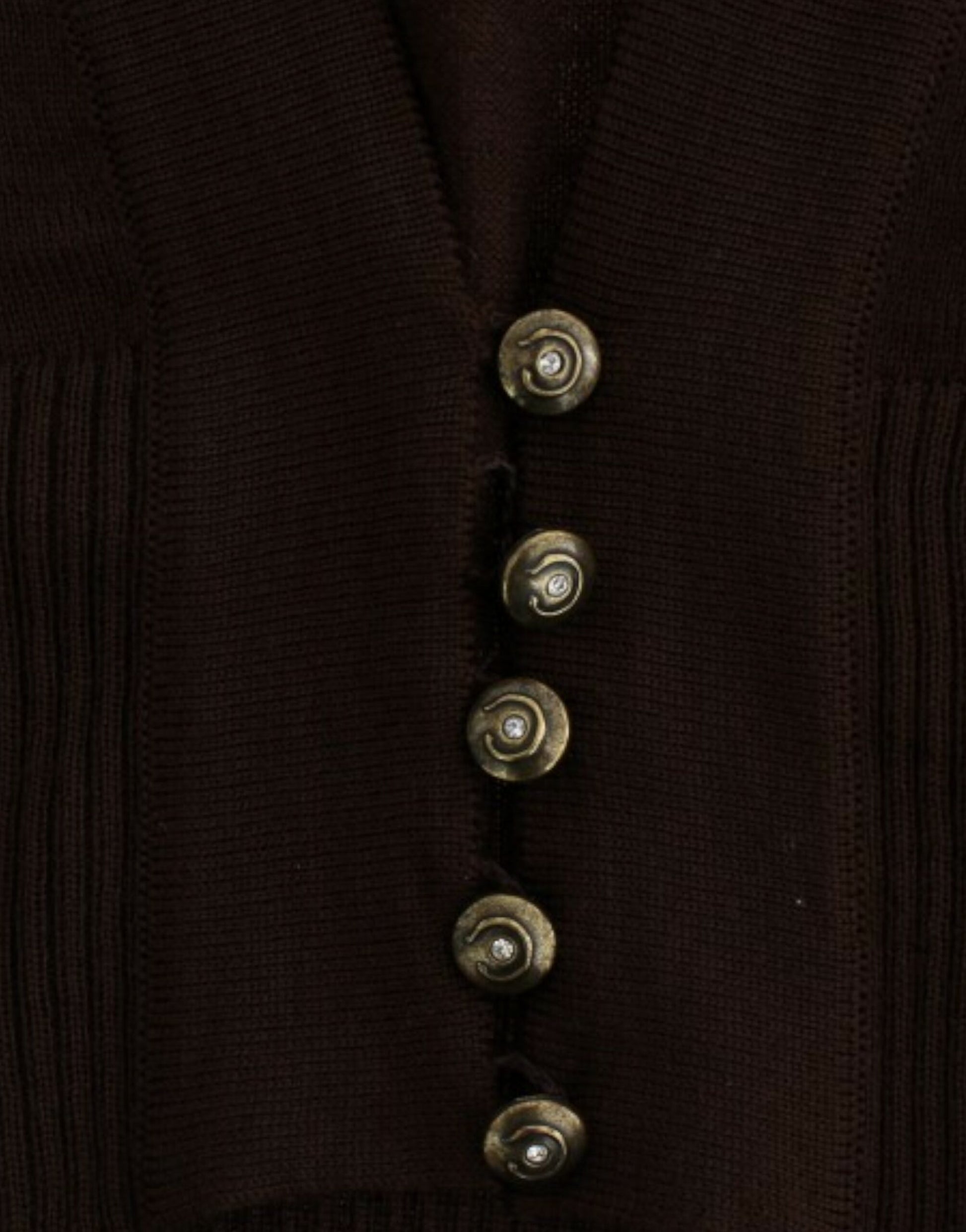 Cavalli Braune kurze Wollstrickjacke