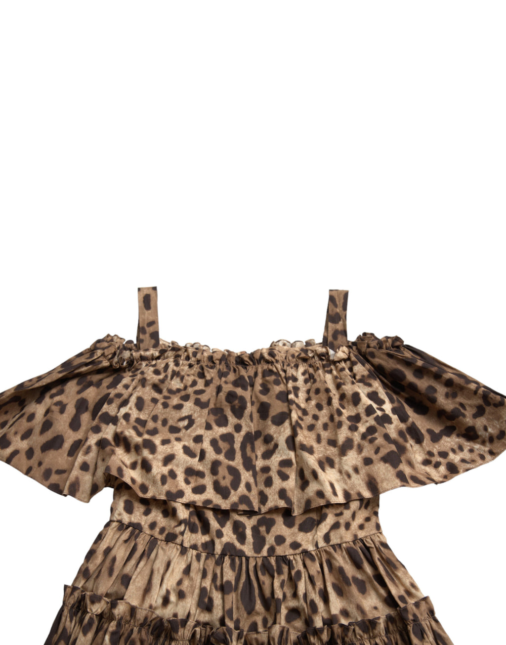 Robe trapèze sans manches Dolce & Gabbana imprimé léopard marron