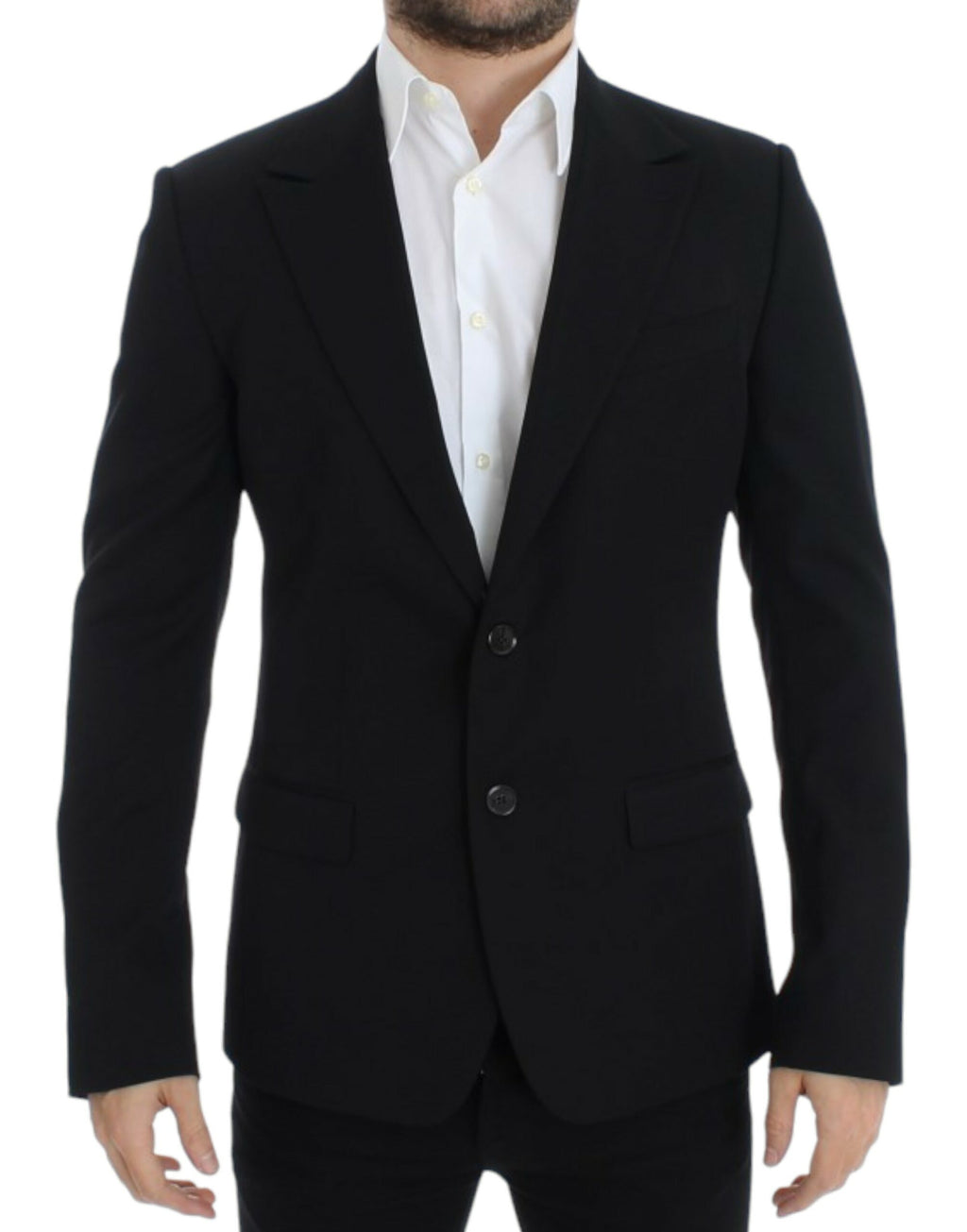 Blazer Dolce & Gabbana noir en laine coupe slim