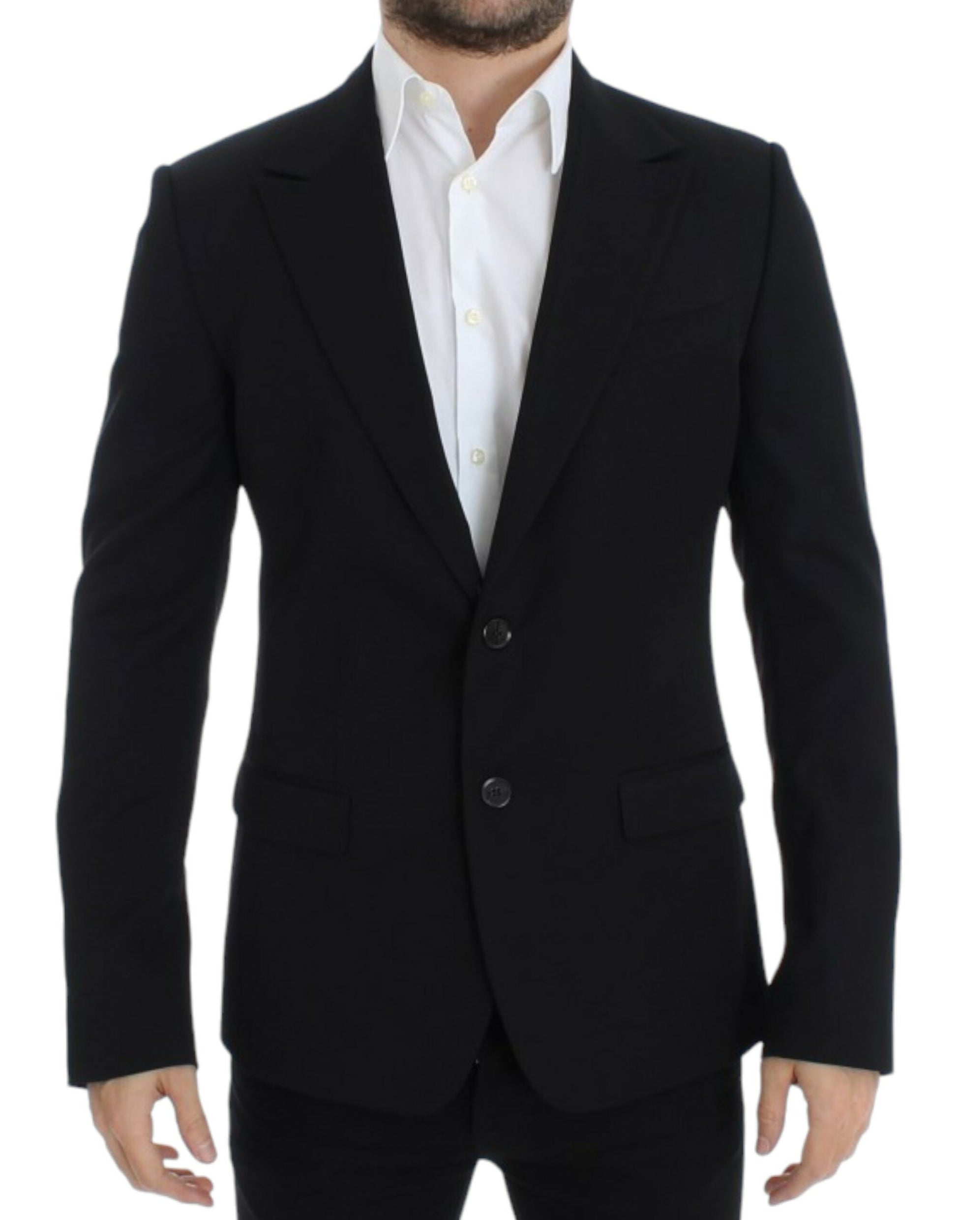 Blazer Dolce & Gabbana noir en laine coupe slim
