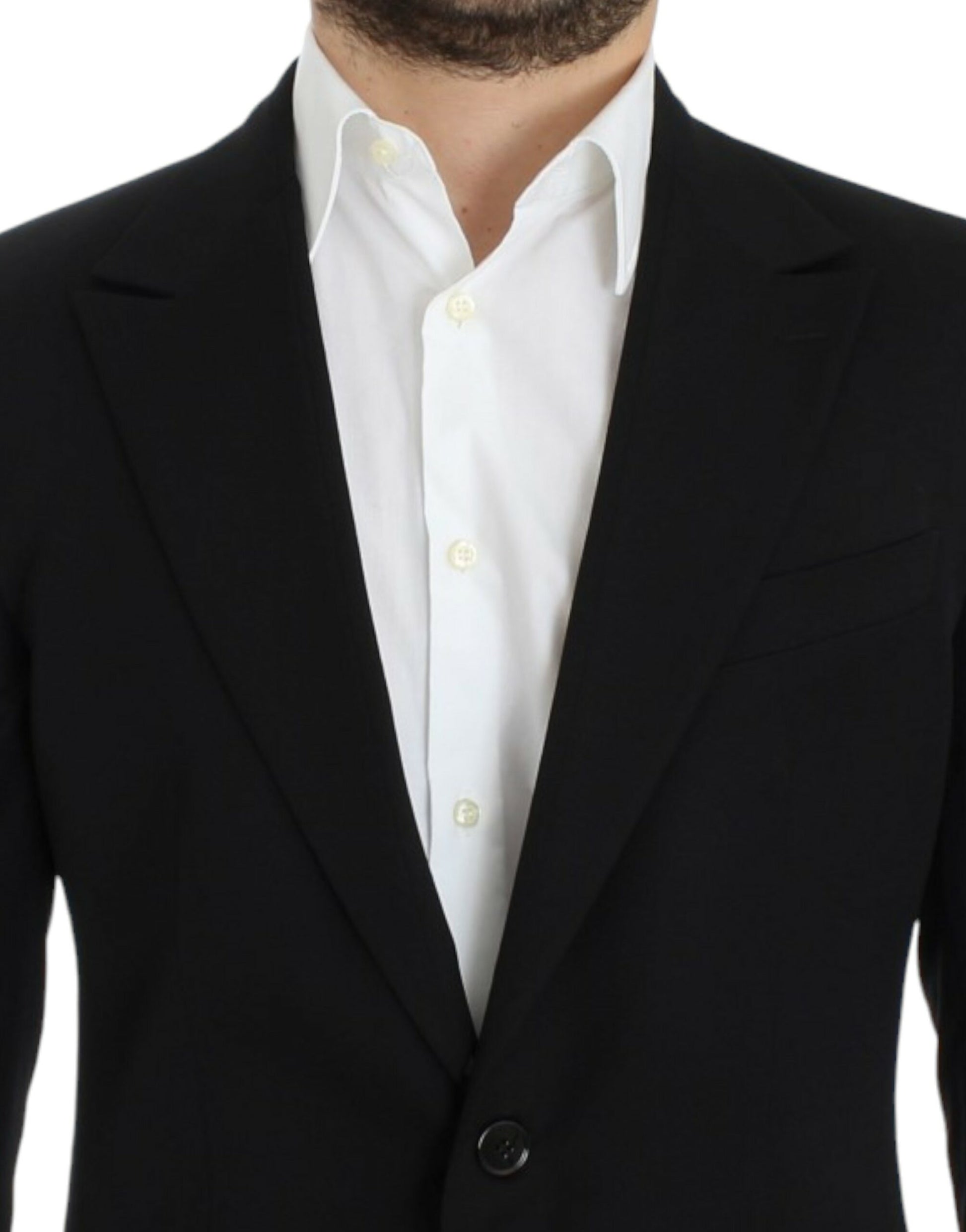 Blazer Dolce & Gabbana noir en laine coupe slim