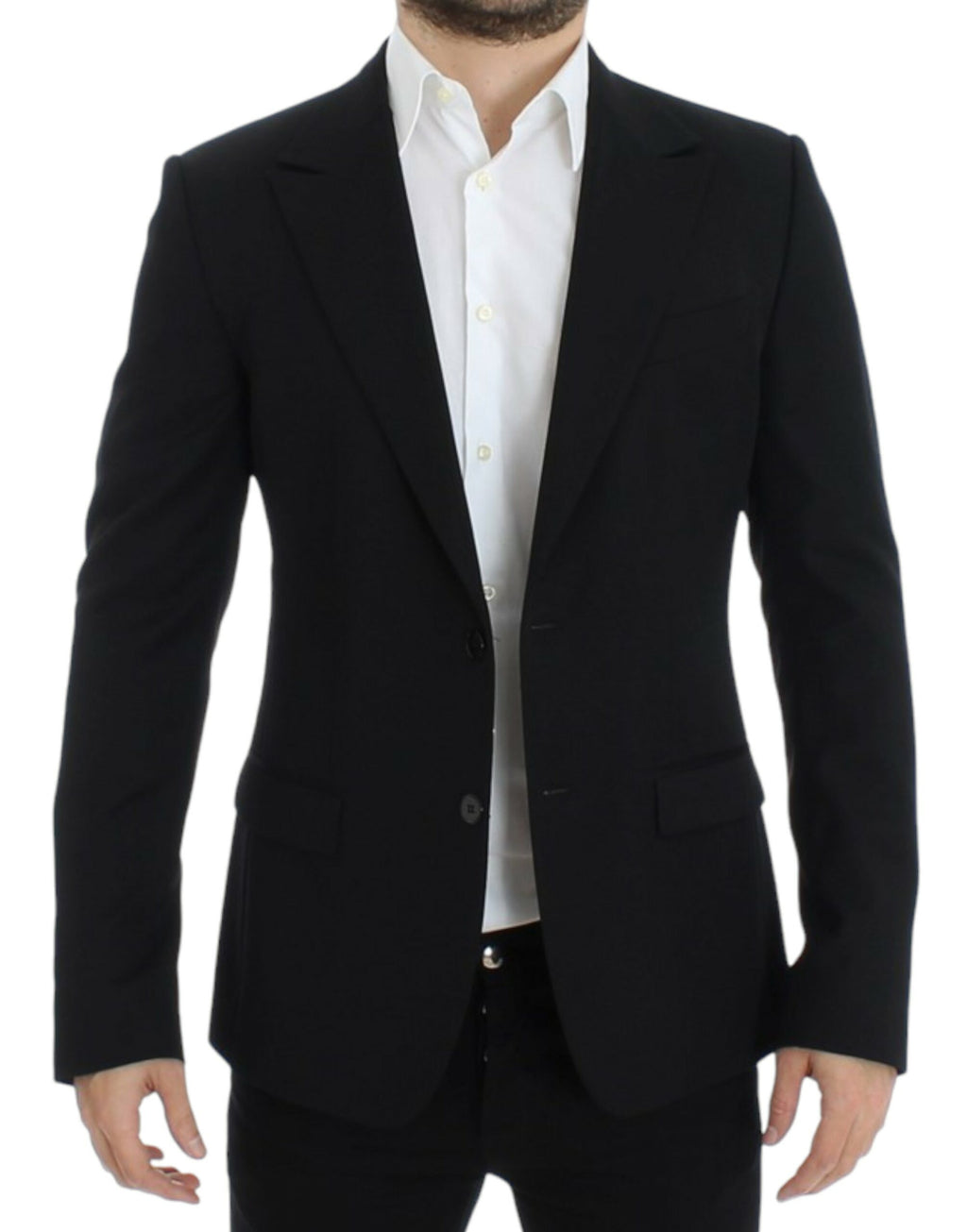 Blazer Dolce & Gabbana noir en laine coupe slim