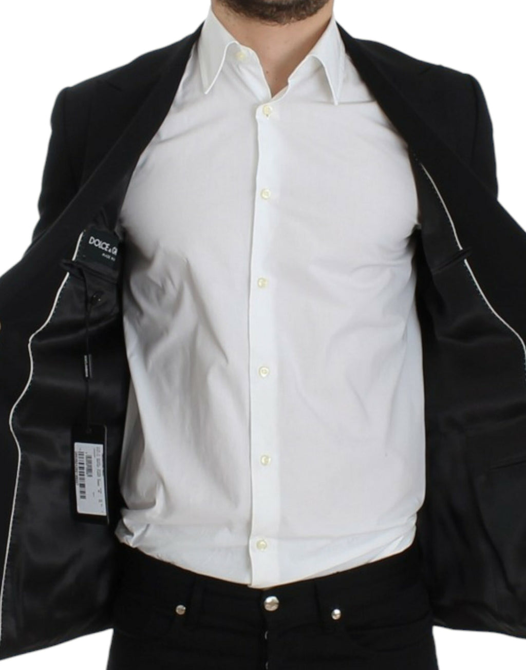 Blazer Dolce & Gabbana noir en laine coupe slim