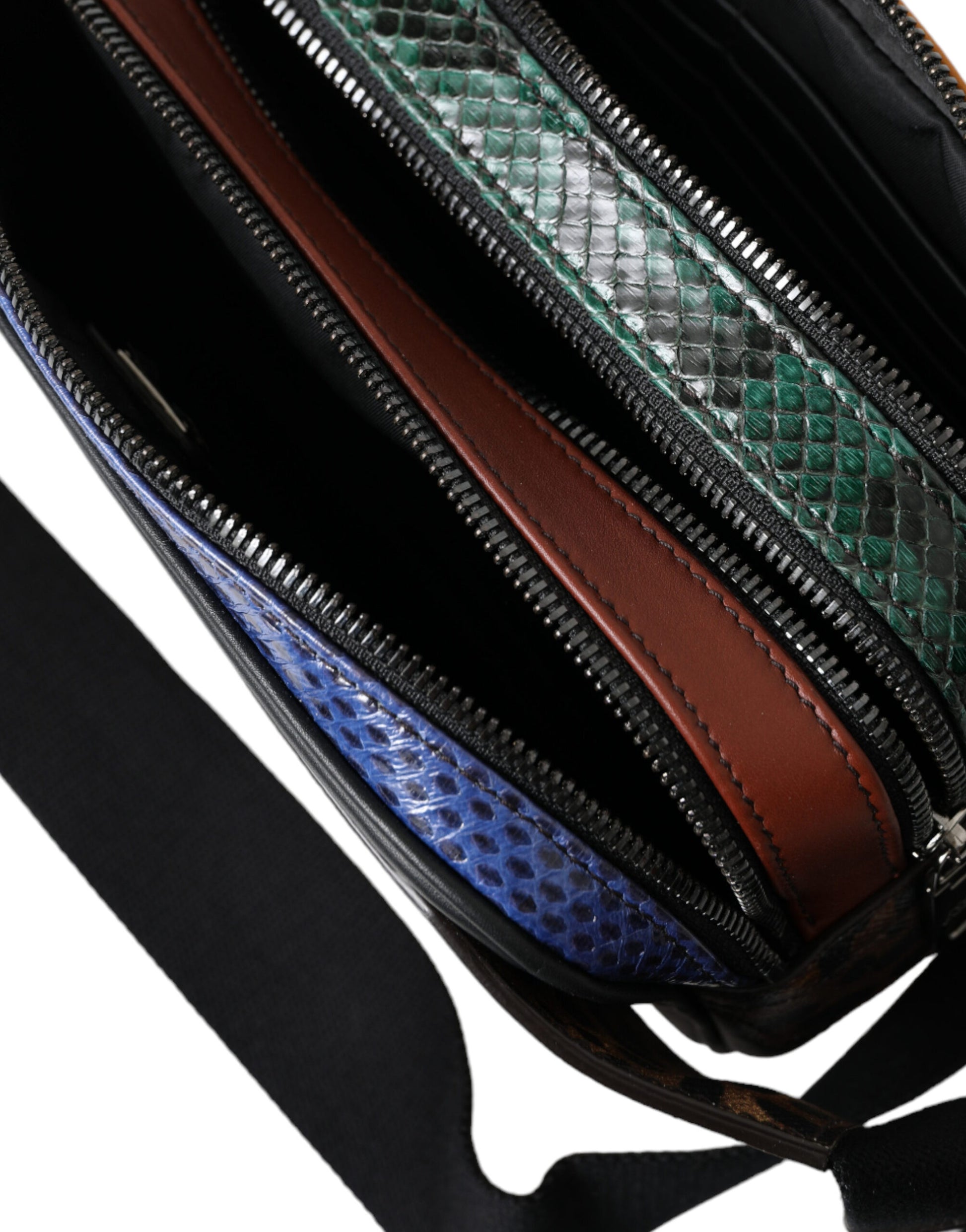 Dolce &amp; Gabbana – Gürteltasche mit Logo aus exotischem Leder in Schwarz