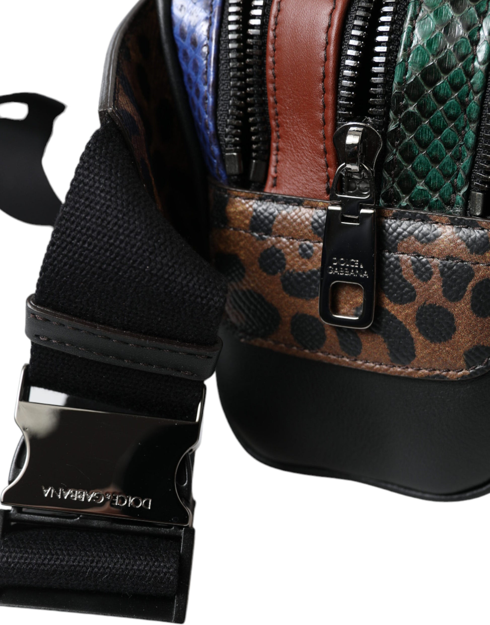 Dolce &amp; Gabbana – Gürteltasche mit Logo aus exotischem Leder in Schwarz