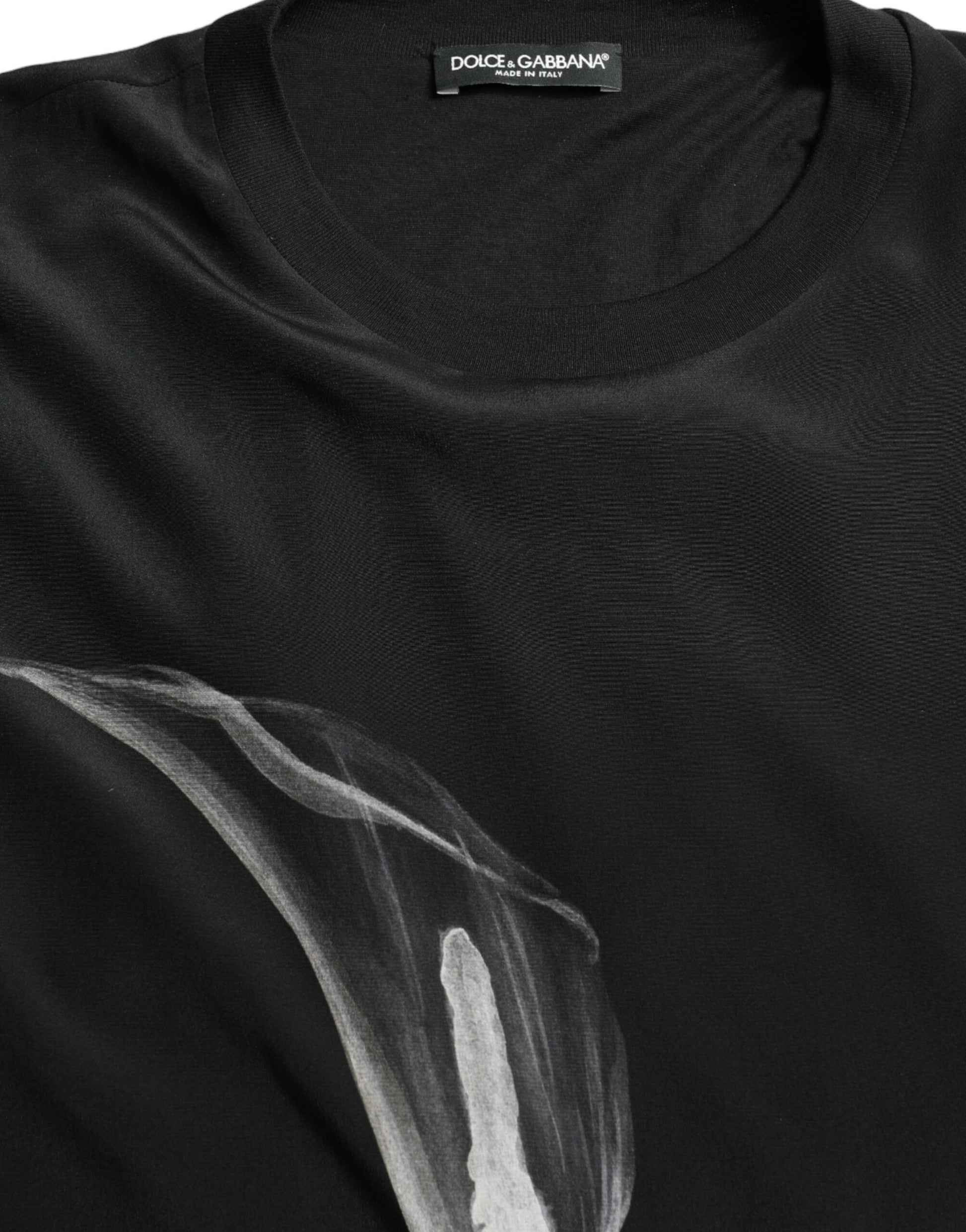 Pull Dolce & Gabbana ras du cou en maille à imprimé floral noir