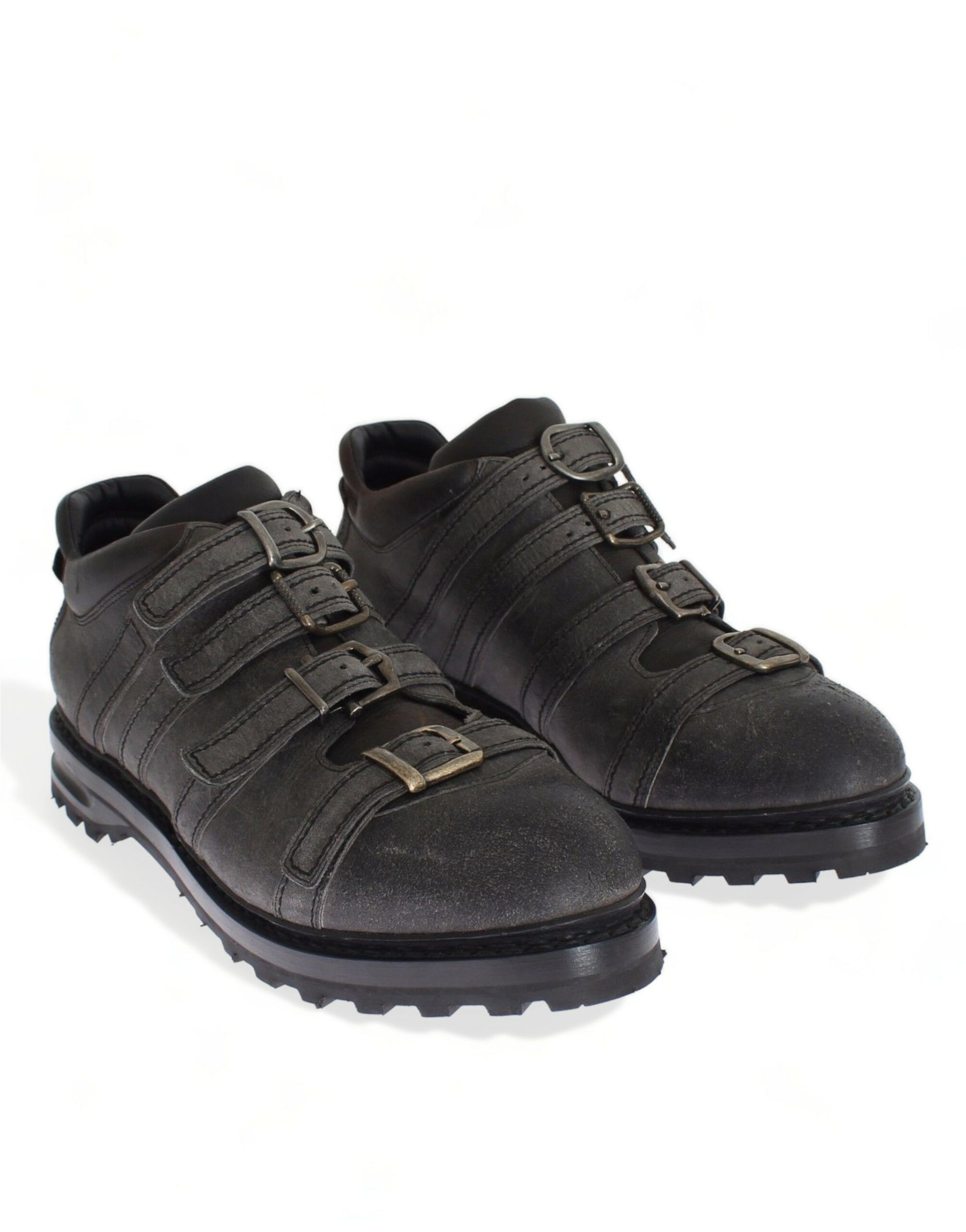 Chaussures bottines Dolce & Gabbana en cuir gris à bride cheville
