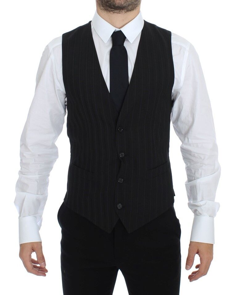 Gilet Dolce & Gabbana Noir Rayé Extensible